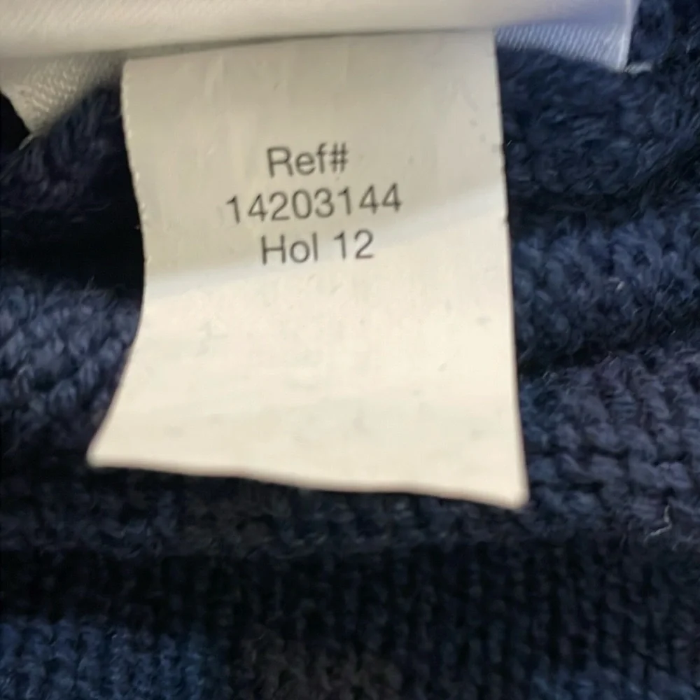 Eddie Bauer Chunky Dad Grandpa Sweater Unisex Men Women Navy Blue Size Large - Picture 10 of 10